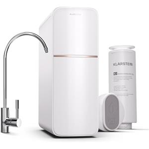 KLARSTEIN Filtraggio Acqua per Casa, Sistema di Filtraggio Acqua 600GPD, Filtro Osmosi Inversa Acqua Potabile, Filtrazione a 5 Stadi, 2 Filtri, 99.99% di Purità, Montaggio Veloce, Sistema Osmosi
