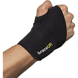 BraceUP Tutore Polso, Polsiera Ortopedica - Polsino Ortopedico Design Leggero Sinistro e Destro per Tunnel Carpale - Fascia di Supporto (1, Nero)