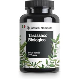 natural elements Tarassaco Biologico - 120 capsule - 1.000 mg di estratto di radici di tarassaco/2 capsule - rapporto 10 : 1 ad alto dosaggio - vegano, elevata biodisponibilità, senza additivi inutili