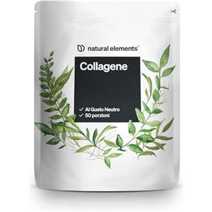 natural elements Collagene in polvere 500 g - peptidi di collagene idrolizzato - collagene di tipo 1 e 3 - gusto neutro, perfetta solubilità, naturale, testato in laboratorio e prodotto in Germania