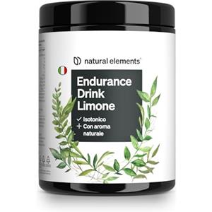 natural elements Endurance Drink Limone - 600g di polvere isotonica - con elettroliti e carboidrati - gusto limone - vegano, alta biodisponibilità - prodotto e testato in laboratorio in Germania