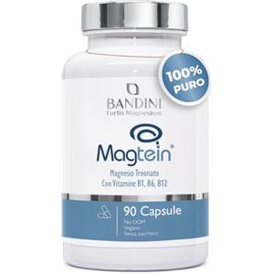 Bandini® Magnesio L-Treonato Magtein® | 2000mg per Dose con Vitamine B1 B6 e B12 | 90 Capsule Vegane | Formula Avanzata per Energia, Memoria e Sistema Nervoso | Alta Qualità | Prodotto in Italia