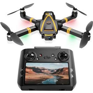 TOPBLASTERBOX H11 GPS Drone con Telecamera 4K Professionale (Radiocomando con Schermo) FPV RC Droni con Motor Brushless, Return Automatico, Tempo di volo prolungato, 2 batterie, meno di 249g, C0
