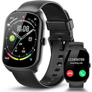 STECEi Smartwatch Uomo Donna, Schermo Curvo HD da 1,95'' Orologio Smartwatch con Effettua/Risposta Chiamate, 112 Sportive Smart Watch con Contapassi/Sonno/Cardiofrequenzimetro, Impermeabile IP68, Nero