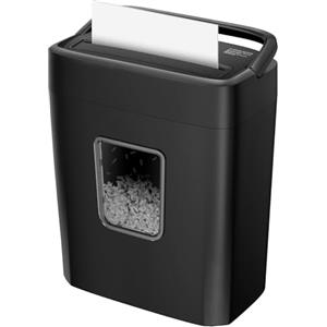 Bonsaii Distruggi Documenti 8 Fogli, Tritacarte per Casa e Ufficio, Livello di Sicurezza P-4, Taglio a Croce 5×14mm, Carte di Credito, Graffette, Protezione Surriscaldamento, Cestino 16L, C261-C