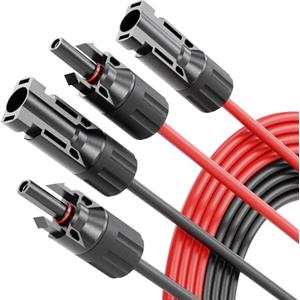 ABSINA Cavo Fotovoltaico 5 Metro 4mm H1Z2Z2-K Nero & Rosso - Resistente ai UV per Pannelli Solari - Accessori Montaggio