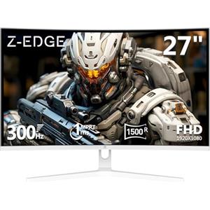 Z Z-Edge Z-Edge Monitor 27 Pollici Gaming Curvo Bianco 300 Hz (DP), FHD, 1 ms, FreeSync, 240Hz (HDMI), Schermo LED 16:9 per, Inclinazione Regolabile, VA, HDR, 3000:1, RGB, Compatibile VESA