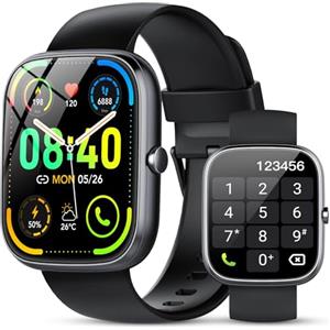 taopodo Smartwatch Uomo Donna, 1.91''AI Orologio Smartwatch con Effettua/Risposta Chiamate, 115+ Modalità Sportive Fitness Tracker con SpO2/Sonno/Contapassi, IP68 Impermeabile Smart Watch per iOS/Android,Nero