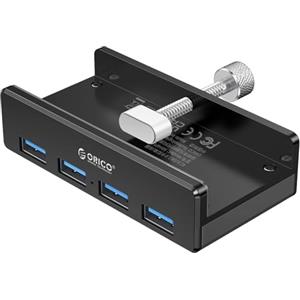 ORICO Hub USB 3.0, 4 Porte con Alimentatore 5V/2A - Splitter USB SuperVelocità 5Gbps in Alluminio, Compatibile con iMac, PS5, Hard Disk Esterni, Monitor, Tastiere e Dispositivi USB