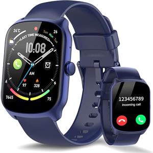 STECEi Smartwatch Uomo Donna, Schermo Curvo HD da 1,95'' Orologio Smartwatch con Effettua/Risposta Chiamate, 112 Sportive Smart Watch con Contapassi/Sonno/Cardiofrequenzimetro, Impermeabile IP68, Blu