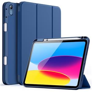 JETech Custodia per iPad (A16) 11a/10a Generazione (2025/2022) con Portapenne, Cover Tablet Sottile con Retro in Morbido TPU con Auto Svegliati/Sonno (Navy)
