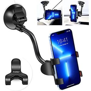 iVoler Supporto Cellulare Auto, Supporto Universale Porta 360 Gradi di Rotazione per Cruscotto Dashboard Parabrezza con Ventosa per iPhone Samsung Galaxy ASUS Zenfone Huawei(Nero/Rosso)