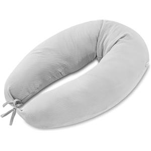 Totsy Baby Cuscino gravidanza 190cm - Supporto per dormire sul fianco e alleviare la schiena Lungo per letto matrimoniale o singolo Perfetto per il relax in maternità forma a C Mussola Oeko-Tex
