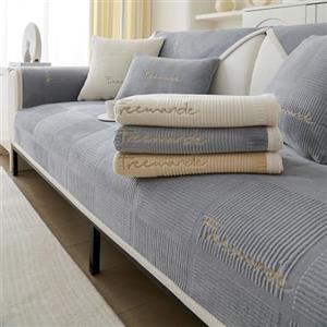 TOPCHANCES Copridivano 3 Posti Velluto Latte,2024 Universale Copridivano Antiscivolo Adatto Animali Domestici Copertura Protettiva Per Divano Del Copridivani Soggiorno(Grigio，90×90cm 1Pcs