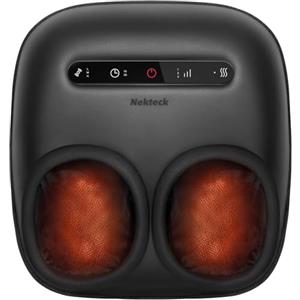Nekteck Massaggiatore per piedi con funzione di calore, macchina per massaggi Shiatsu ai piedi con massaggio profondo, compressione dell'aria, migliora la circolazione del sangue e il benessere dei