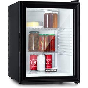 Klarstein Mini Frigo da Camera, Frigo Portatile da Camera, Frigorifero Piccolo da Ufficio, Mini Frigo Bar da Camera con LED, Ripiani Rimovibili, Mini Frigo Portatile Campeggio e Skin Care 12-18°C, 42L