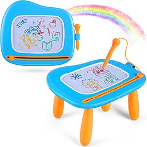 Smasiagon Lavagna Magnetica per Bambino 1 Anno, Grande Magica Cancellabile Scrittura Tablet con Le Gambe, Giocattolo Educativo e Regalo per Bambini 1 2 3 Anni (Blu)
