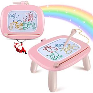 Smasiagon Lavagna Magnetica per Bambini, Tavola da Disegno Cancellabile Lavagnetta Magica con Gambe Stabili, Portatile Giocattoli Educativi, Regalo per Bambina 1 2 3 Anni (Rosa Chiaro)