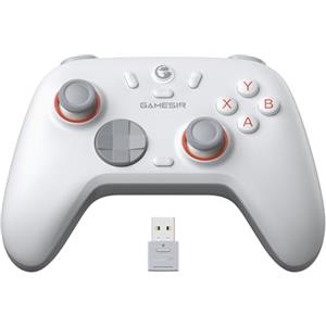 GameSir Nova 2 Lite Controller wireless con joystick ad effetto Hall e trigger, frequenza di polling 2.4G e Wired 1000Hz, Turbo, PC GamePad compatibile con PC/Switch/Steam/iOS/Android (bianco)