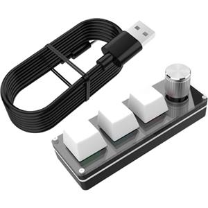 Liqzirtu Tastiera macro digitale | Tastiera meccanica silenziosa | Chiavi programmabili con pulsante, ufficio, studio, giochi, per PC, professionali e adulti