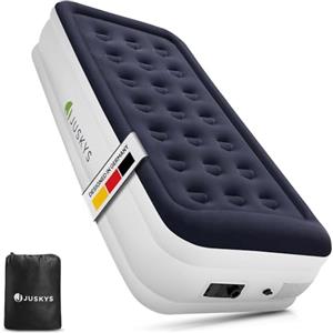 Juskys materasso gonfiabile Sapri M, colore blu/bianco - Letto singolo ad aria automatico e autogonfiante - Come letto per ospiti o per campeggio - Pompa integrata