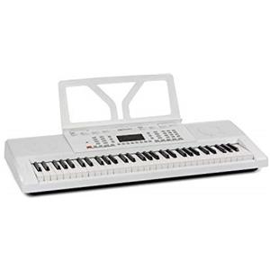Schubert Etude - Tastiera Digitale, 61 Tasti, Funzione Apprendimento e Registrazione, 50 Brani Dimostrativi, Alimentazione Corrente e Batteria, Supporto Leggio, 300 Suoni, Bianco
