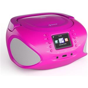 Auna Roadie Smart - Lettore CD Portatile, Boombox Bluetooth Con Radio Dab+/Fm/Web, Lettore CD/Mp3, Display Tft Da 2,4
