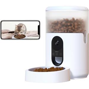Imou 4L Distributore Automatico Cibo Gatti con 360° Telecamera, 4MP Distributore Automatico con Sensore per Cibo Basso, Tracciamento del Gatti/Cani, 2.4G WiFi, 1-15 Pasti/Giorno, Controllo APP
