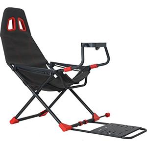 Generic Simulatore di volante da corsa con supporto per volante regolabile, sedile e schienale ergonomici pieghevoli, compatibile con Xbox One, PS4, PC