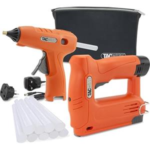 Tacwise 1777 53-13EL Graffatrice Chiodatrice, H12-12 Pistola Colla a Caldo | Kit Cordless da 12V con Batteria agli Ioni di Litio da 12V Intercambiabile, 10 Bastoncini di Colla e Custodia
