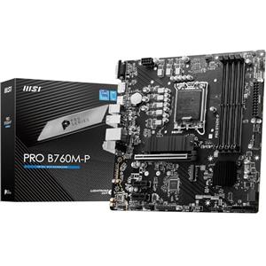 MSI PRO B760M-P Scheda Madre Micro-ATX - Supporta Intel 12° & 13° Gen, LGA 1700 - DDR5 Memory Boost 6800+MHz/OC, PCIe 4.0 x16 Slot, M.2 Gen4 Slots