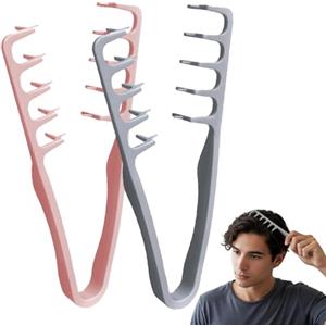 exatta 2 Pezzi Pettine Denti Larghi,Pettine volumizzante capelli,pettine Capelli Mossi,Strumento Volumizzante per Radici, Uomini e Donne Accessorio per la Cura Del Parrucchiere, per Coprire le Cuciture