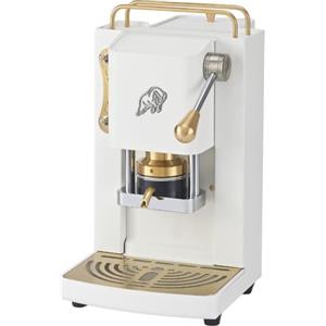 FABER COFFEE MACHINES | 3.0 PRO ESSENTIAL | Macchina Caffè ESE 44mm Compatta con, Tanica in Vetro, Portacialda Estraibile e Pressacialda Ottone Regolabile (White, OTTONE)
