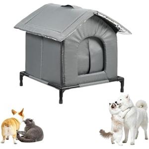 Generico Cuccia Gatto Esterno Impermeabile e Isolata, cucce riscaldate per gatti, Casetta Calda per Gatti per Inverno e Autunno con Base Sollevata (M)