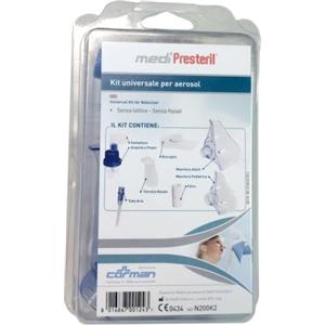 CORMAN Medipresteril Kit Universale per Aerosol - Dispositivo medico senza lattice e ftalati, completo di ampolla, boccaglio, maschere e accessori