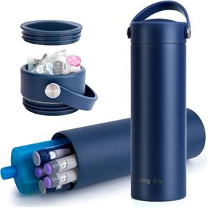 SUNMON Porta Insulina Termico da Viaggio - Porta Insulina Termico Approvato dal Tsa, Borsa per Medicinali Termica Isolamento 24 Ore,Forniture per il Diabete(Blu)