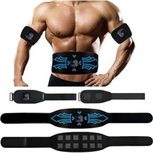 TERVON Elettrostimolatore Muscolare, EMS Elettrostimolatore Addominal con 10 modalità E 30 Intensità, Addominali Stimolatore, Stimolatore Muscolare Visualizzazione del Consumo Calorico