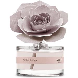 MUHA' Profumatore per Ambiente Rosa Diffuser - Fragranza Ambra Antica, Diffusore in Legno di Betulla da 50 ml