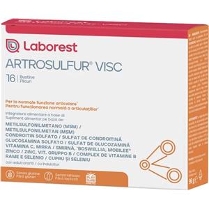 Uriach Artrosulfur Visc - Integratore per Articolazioni con MSM, Glucosamina e Vitamina C - 16 Bustine da 6 g