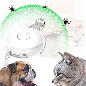Sweetneed chida yi repellente ultrasuoni per cani e gatti ，Previene Pulci e Zecche, Ricarica USB, Luci Lampeggianti di Notte per Evitare di Perdersi, Adatto a Cani e Gatti