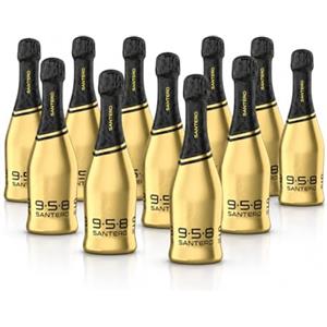 Sim&Cake 958 Santero Oro Gold Millesimato Mini Bottiglie Spumante Millesimato Oro Gold 20cl x12 - Idea Bomboniera Elegante per Matrimonio, Laurea, Compleanno, Eventi e Confettate - Selezione Sim&Cake