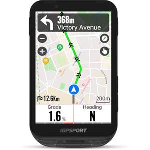 iGPSPORT iGS800, Ciclocomputer GPS Ciclismo, Durata della Batteria di 50 Ore, 3.5 Contachilometri Schermo LCD a Colori Tachimetro Bici Mappe Offline e Pianificazione WiFi, 32GB,Nero