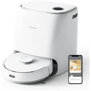 NARWAL Freo Robot aspirapolvere con funzione di scansione e docking station automatica (modalità Freo e rilevamento sporco DirtSense, mocio rotante, pulizia dei bordi Smart-Swing, asciugatura