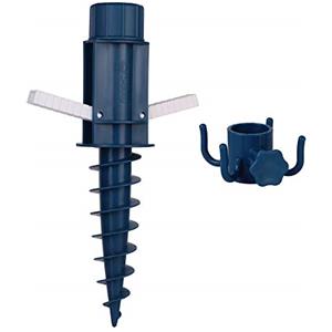 Sekey picchetto di Supporto per ombrellone Mare Spiaggia Vacanze Sole Giardino Punta Terra Sabbia trivella Gancio per ombrellone (Blu)