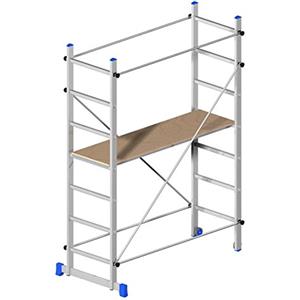 Marchetti Trabattello Superminio in Alluminio - Altezza 210 cm, Portata 120 kg, Pieghevole e Compatto