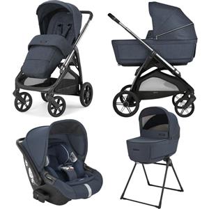 INGLESINA Trio Inglesina Aptica 2025 Resort Blue con Seggiolino Auto Darwin Recline i-Size compreso di Telaio e Borsa