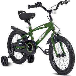 BODIOO Bicicletta per bambini 14 pollici, bicicletta per ragazzi e ragazze con ruote di supporto, telaio stabile, sedile regolabile, freno a mano e freno a contropedale, adatta per conducenti da 94 a 107 cm