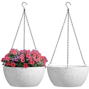 T4U Vasi Sospesi 30 Cm, Set Da 2, Fioriere Sospese Rimovibili Con Catena, Facili Da Appendere, Per Risparmiare Spazio E Valorizzare Le Piante In Casa, Balcone O Giardino, Uso Interno Esterno
