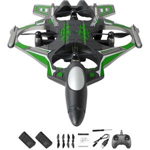 SZLIFE Aereo telecomandato RC Leggero, Fissa con Rotazione a 360°, Giocattolo Volante per Esterni, Regalo per Bambini, Adolescenti e Adulti, Verde 2 Batteria