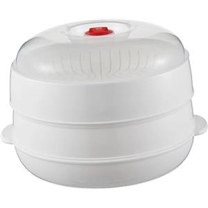 perfk Vaporiera Microonde in Materiale PP Alimentare Addensato con Coperchio Trasparente, Contenitore per Alimenti per Microonde Riscaldante, Pentole per Zuppe, Panini, Formaggio, Ramen